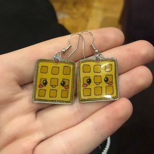 Handmade Dangly Waffle Earrings! 🧇